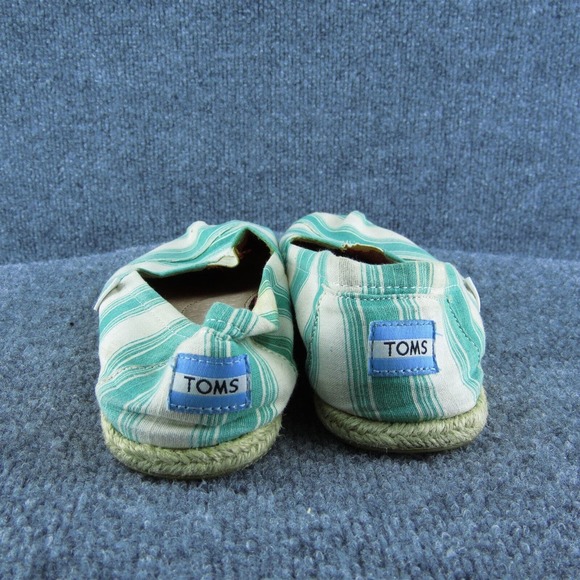 TOMS Women Flat‎ Shoes Green Fabric Slip On Size 8.5 Medium - Picture 5 of 10